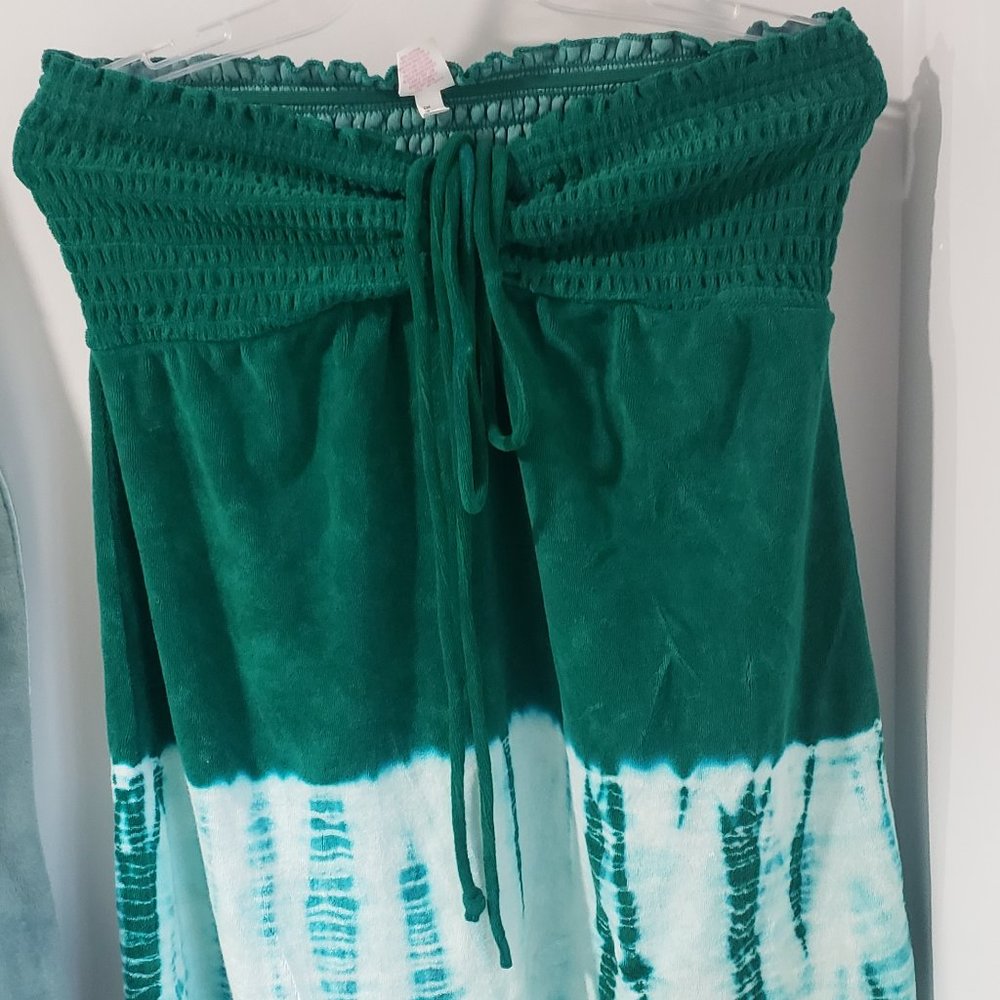 Xhilaration large tie dye Terry swim cover up adjustable tie at cleavage